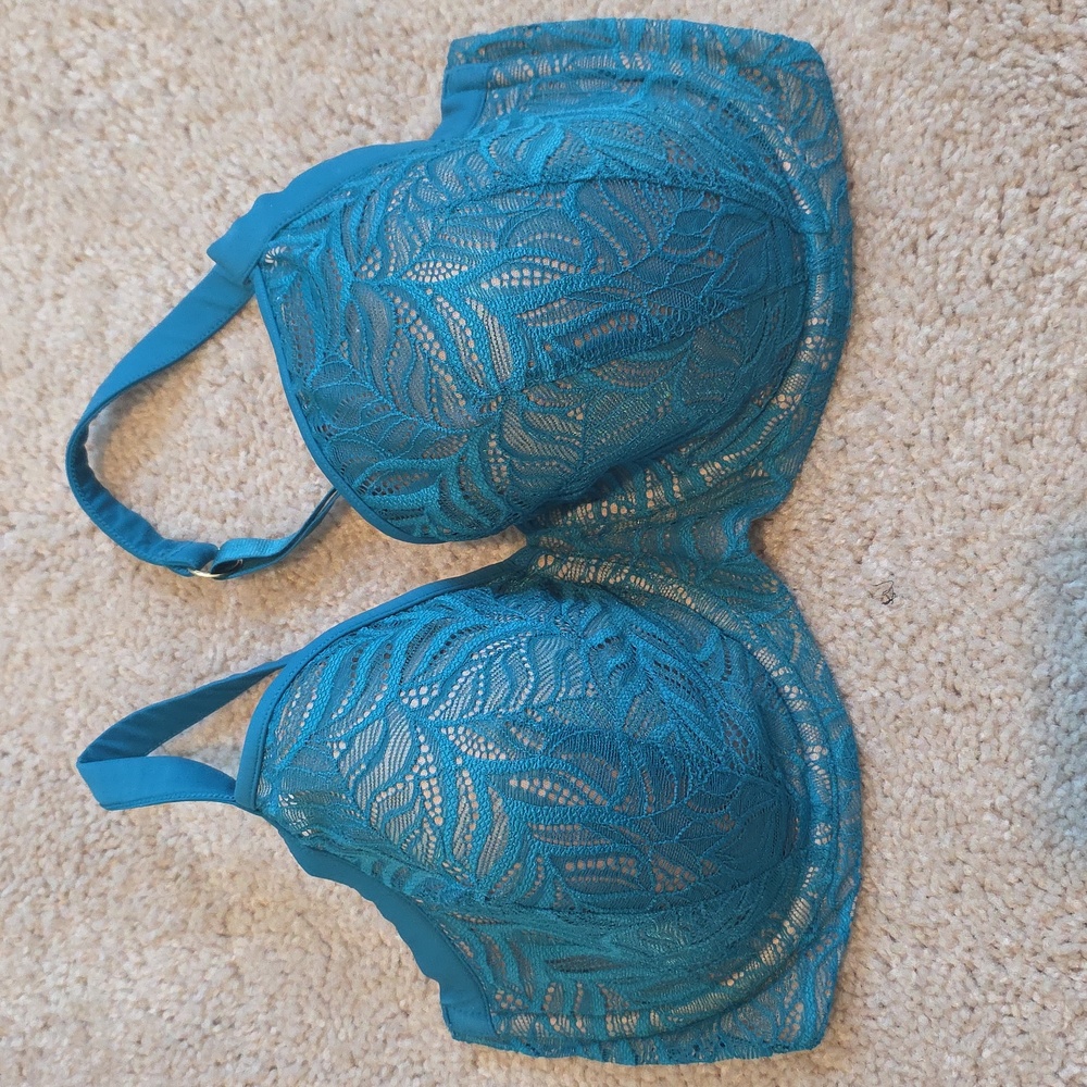 Thirdlove Women's Feather Lace Demi Bra in Ocean Teal